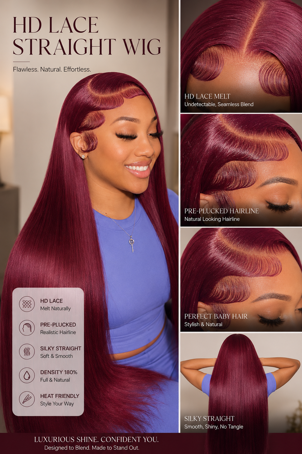 Special Mother’s Day Deals 🌷💥Straight HD Transparent Lace Front Wigs Human Hair